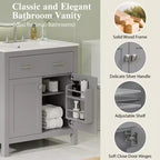 60 Bathroom Vanity Set with Double Sinks, Bathroom Vanity Sink Combo with Soft Close Doors and Drawer