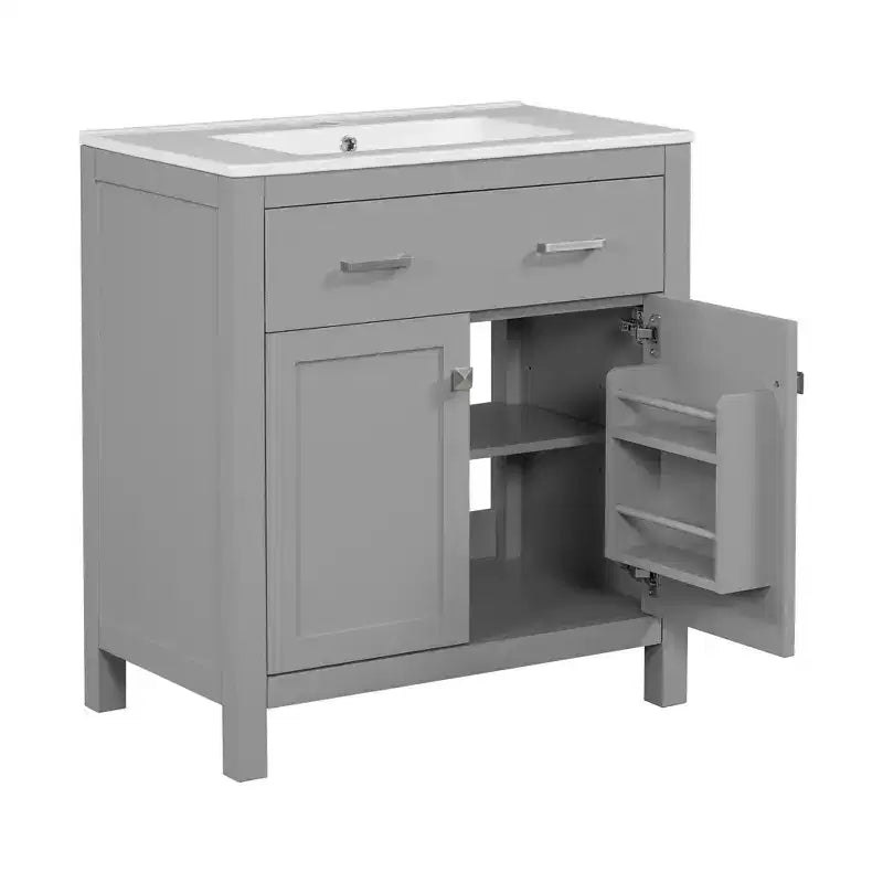 60 Bathroom Vanity Set with Double Sinks, Bathroom Vanity Sink Combo with Soft Close Doors and Drawer