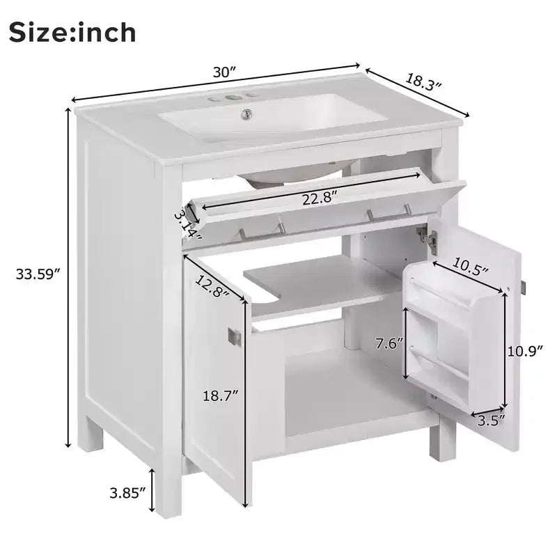 60 Bathroom Vanity Set with Double Sinks, Bathroom Vanity Sink Combo with Soft Close Doors and Drawer