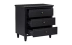 TUYOHW Smooth-Glide Storage Side Table, 3-Drawer Modern Nightstand with Rubber Wood Legs, Easy Assembly Side Table for Bedroom & Living Room