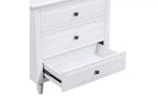 TUYOHW Smooth-Glide Storage Side Table, 3-Drawer Modern Nightstand with Rubber Wood Legs, Easy Assembly Side Table for Bedroom & Living Room