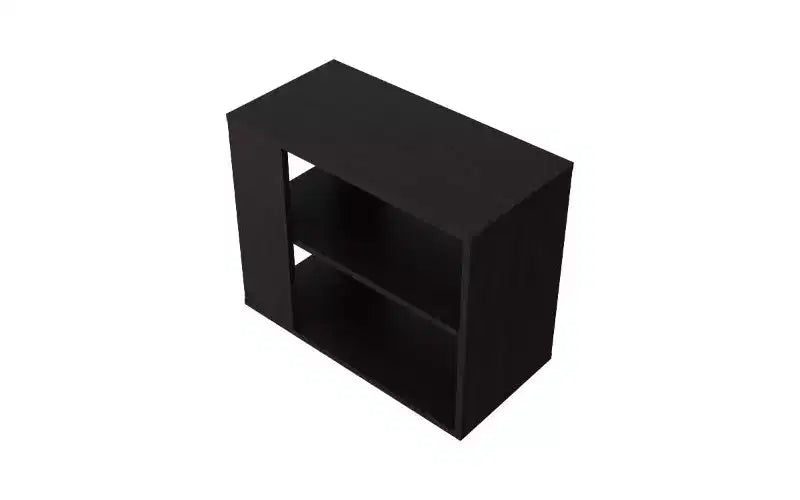 TUYOHW Melamine Side Table with Open Storage Shelves, Scratch-Resistant Small Table, End Table for Living Room, Bedroom Nightstand