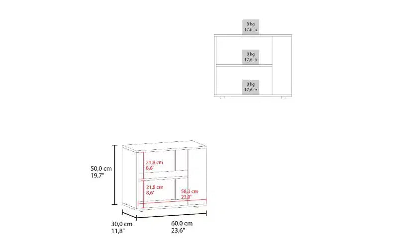 TUYOHW Melamine Side Table with Open Storage Shelves, Scratch-Resistant Small Table, End Table for Living Room, Bedroom Nightstand