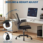 Silla de oficina de malla gris de alta gama ergonómica prémium - Altura ajustable, reposabrazos plegables y soporte lumbar - Cómodo asiento giratorio para el hogar, juegos y trabajo