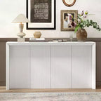 Okak Simple Rectangular Console Table with Wavy Design Base,Modern Woood Entryway Table for Living Room,Hallway,Foyer