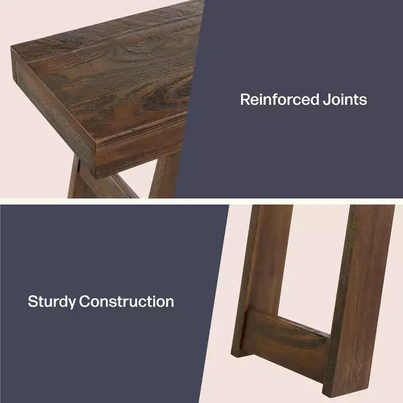 Alaterre Furniture Lawas Solid Wood Console Table - 36 Inch Modern Farmhouse Small Entryway Table