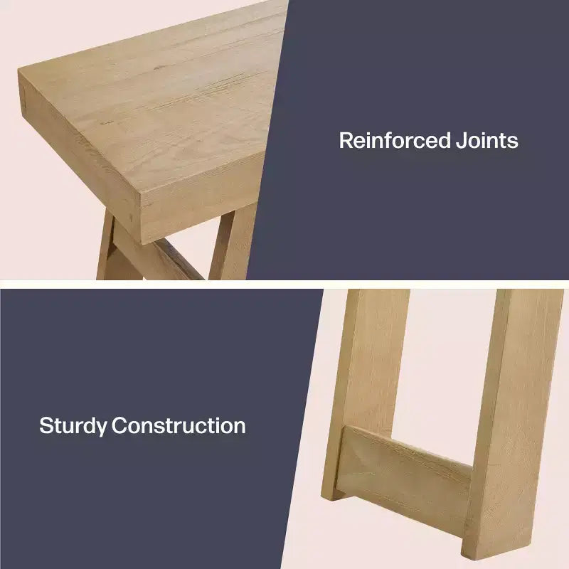 Alaterre Furniture Lawas Solid Wood Console Table - 36 Inch Modern Farmhouse Small Entryway Table
