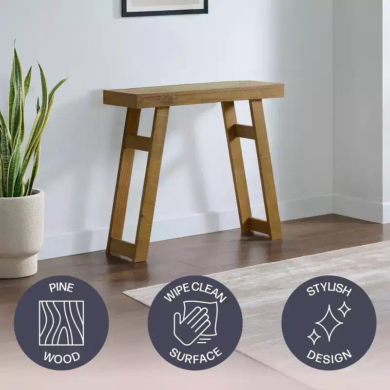 Alaterre Furniture Lawas Solid Wood Console Table - 36 Inch Modern Farmhouse Small Entryway Table
