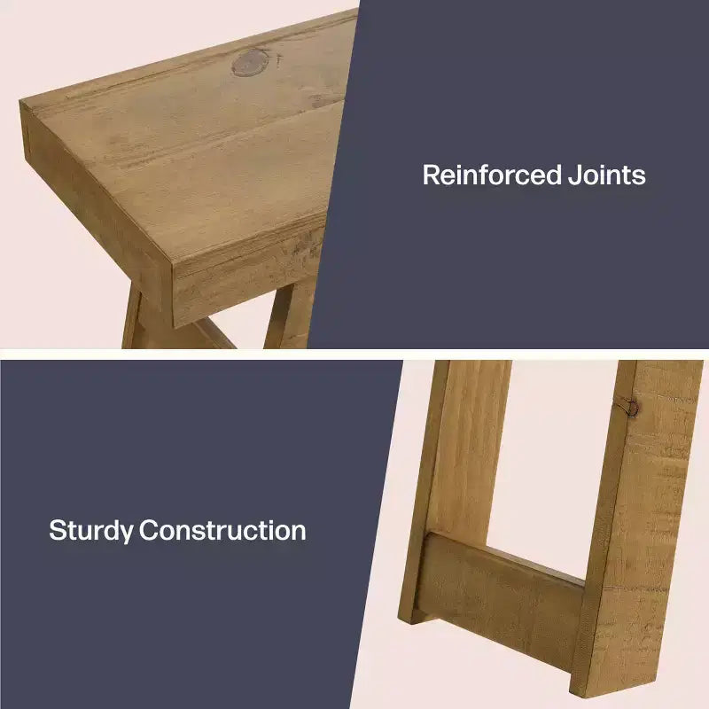 Alaterre Furniture Lawas Solid Wood Console Table - 36 Inch Modern Farmhouse Small Entryway Table