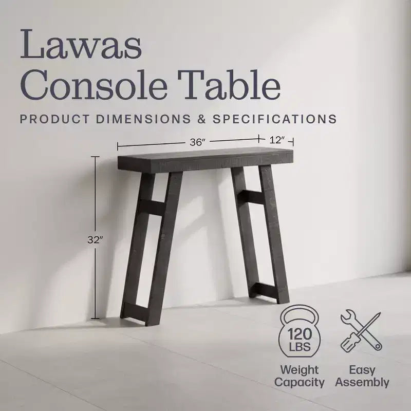 Alaterre Furniture Lawas Solid Wood Console Table - 36 Inch Modern Farmhouse Small Entryway Table