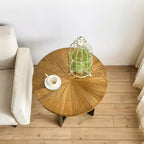 EHMKNP Farmhouse 2-Tier Solid Metal Round End Table
