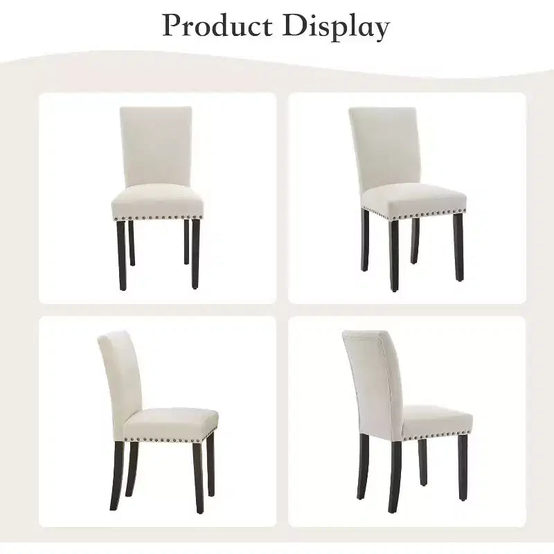 Dining Chairs Upholstered Parsons Diner Room Chair Sets Fabric Kitchen Table Chairs with Solid Wood Legs