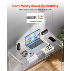 VEVOR Acrylic Table, 2 Tiers Clear End Table with Storage Shelf, Modern Rectangle Acrylic Side Desk,Thick Desk Nightstand,15.7 x 33.5 x 29.5 in,Clear