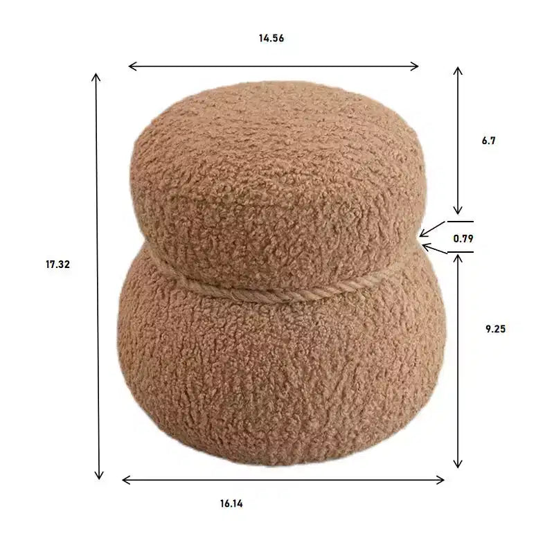 TUYOHW 17.3 Chic Snowman Stool,Cute Footrest Stool,Accent Ottoman for Living Room,Broadcloth Pleat Footstools with 150lbs Capacity