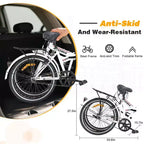 NAYSAYE Bicicleta plegable de 24 pulgadas para adultos con guardabarros, cuadro de acero, velocidad única, bicicleta de cercanías urbana, blanco claro, 63*22.83*45.6