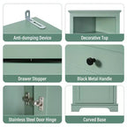 GDFStudio Dave Modern Wood Triangle Bathroom Storage Cabinet with 3 Drawers and Adjustable Shelves