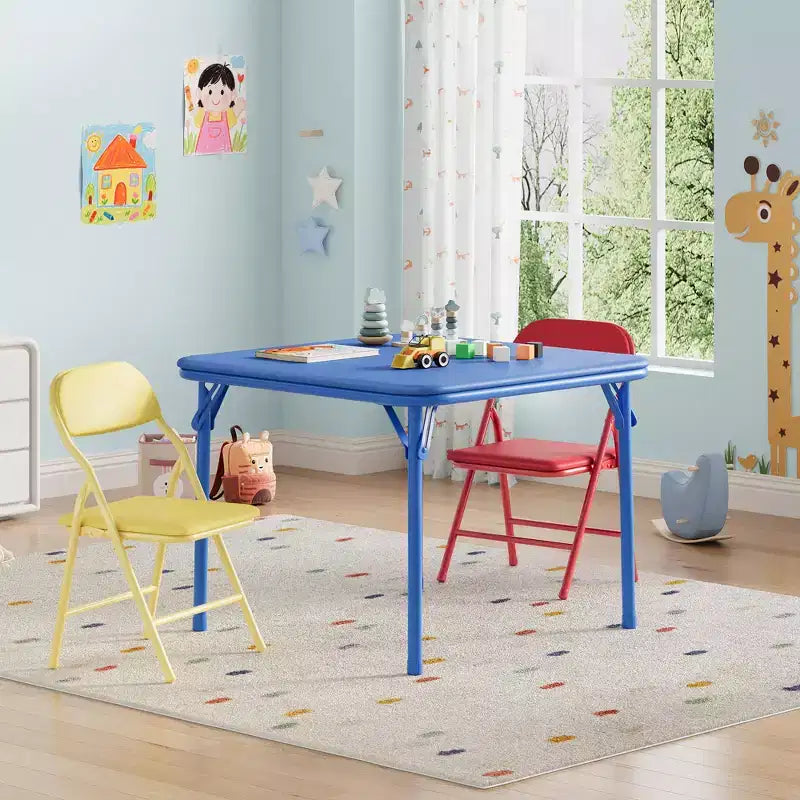 Foldable Kids Table and Chairs Set, Portable Lightweight for Toddlers, Easy No-Tool Set Up for Crafts, Dining & Learning