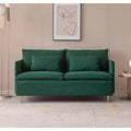63.8 Modern Emerald Cotton Linen UWXY-PHOlstered Loveseat | Living Room Seating