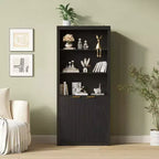 70.9 Tall Book Shelf and Bookcase, Wooden Bookcase with Doors, 5-Shelf Bookcases with Adjustable top Shelve for Home Office, Living Room