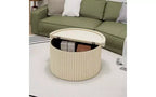 TUYOHW 2-Piece Round Nesting Coffee Table Set, Wood Grain Leg Center Table with Storage Space, Modern Side Tables Accent End Table