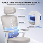 Silla de oficina ergonómica de respaldo alto Silla gamer de malla transpirable con soporte lumbar ajustable y reposabrazos 3D