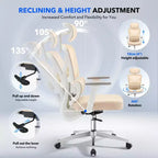 Silla de oficina ergonómica de respaldo alto Silla gamer de malla transpirable con soporte lumbar ajustable y reposabrazos 3D