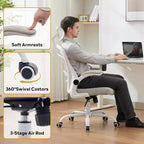 Silla de oficina ergonómica, silla de escritorio para ordenador cómoda con reposabrazos abatibles, sillas de juego cómodas con soporte lumbar para dormitorio, estudio, estudiantes, asiento ancho