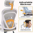 Silla de oficina ergonómica, silla de escritorio para ordenador cómoda con reposabrazos abatibles, sillas de juego cómodas con soporte lumbar para dormitorio, estudio, estudiantes, asiento ancho