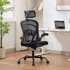 Silla de oficina ergonómica, silla de escritorio para ordenador cómoda con reposabrazos abatibles, sillas de juego cómodas con soporte lumbar para dormitorio, estudio, estudiantes, asiento ancho