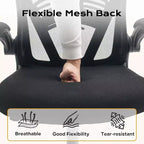 Silla de oficina ergonómica, silla de escritorio para ordenador cómoda con reposabrazos abatibles, sillas de juego cómodas con soporte lumbar para dormitorio, estudio, estudiantes, asiento ancho