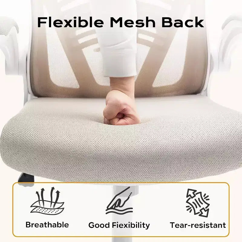 Silla de oficina ergonómica, silla de escritorio para ordenador cómoda con reposabrazos abatibles, sillas de juego cómodas con soporte lumbar para dormitorio, estudio, estudiantes, asiento ancho