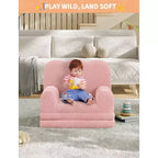 2-in-1 Kids Sofa Comfortable sofa Longue Chair Soft Foam sofa Gift for Children and Girls