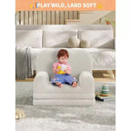 2-in-1 Kids Sofa Comfortable sofa Longue Chair Soft Foam sofa Gift for Children and Girls