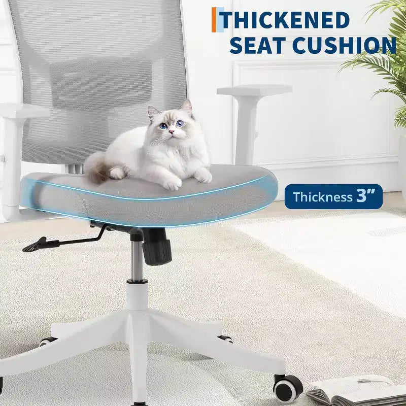 Silla de oficina ergonómica, silla de escritorio para computadora cómoda con reposacabezas acolchado ajustable, sillas de juego cómodas con soporte lumbar para dormitorio, estudio, estudiante