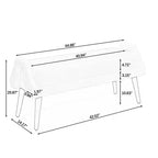 Modern Bench with Soft Cushion, Geometric Armrests, and Hardwood LegsGreat for Living Rooms, Bedrooms, and Entryways