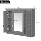 35 Inch Bathroom Wall Cabinet, Wall Mounted Medicine Cabinet with Mirror & Adjustable Shelves, Over Toilet Storage Cabinet for Bathroom
