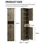 69 Bathroom Cabinet, Modern Floor Tall Cabinet with 1 Drawer, 2 Doors and Adjustable Shelves, Narrow Storage Cabinet for Home, Kitchen