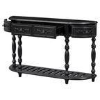 TUYOHW 52 Classic Curved Console Table with 4 Drawers and Lower Shelf,Solid Wood Entryway Table with Ample Storage for Hallway,Living Room