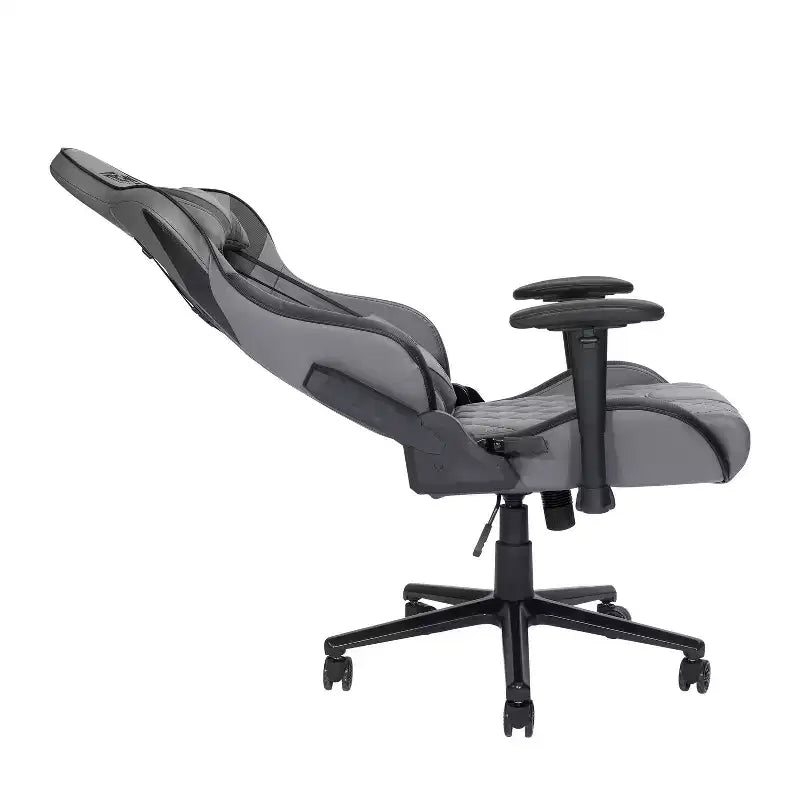 Silla de oficina giratoria ergonómica TUYOHW XL para videojuegos con almohada para la cabeza y la zona lumbar, silla reclinable de 90-150 para oficina y hogar, capacidad máxima de 158 kg, gris