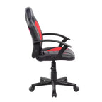 TUYOHW Silla ergonómica de juegos para niños, silla giratoria 360 con ruedas, silla de computadora negra/roja para oficina y hogar, silla de ocio versátil, negra/roja