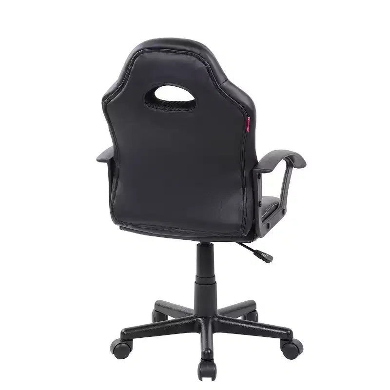 TUYOHW Silla ergonómica de juegos para niños, silla giratoria 360 con ruedas, silla de computadora negra/roja para oficina y hogar, silla de ocio versátil, negra/roja