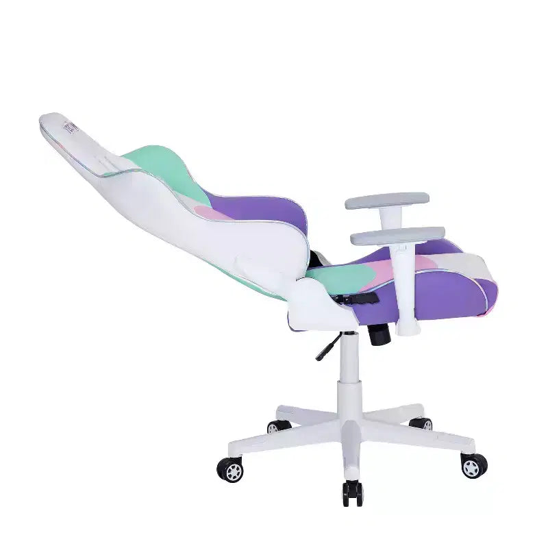 Sillas de juego Kawaii para PC TUYOHW con altura ajustable, almohada lumbar para cabeza y corazón, silla giratoria 360° para hogar y oficina, 113 kg máx., rosa/verde/morado/blanco