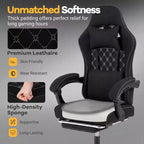 Silla de Ordenador Costway Regulable en Altura con Reposacabezas, Soporte Lumbar, Reposabrazos de Enlace Negro/Gris