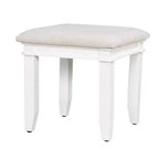 GDFStudio Amelia Classic Boho Wood Makeup Vanity Desk with Lighted Mirror, 7 Drawers and Cushioned Stool