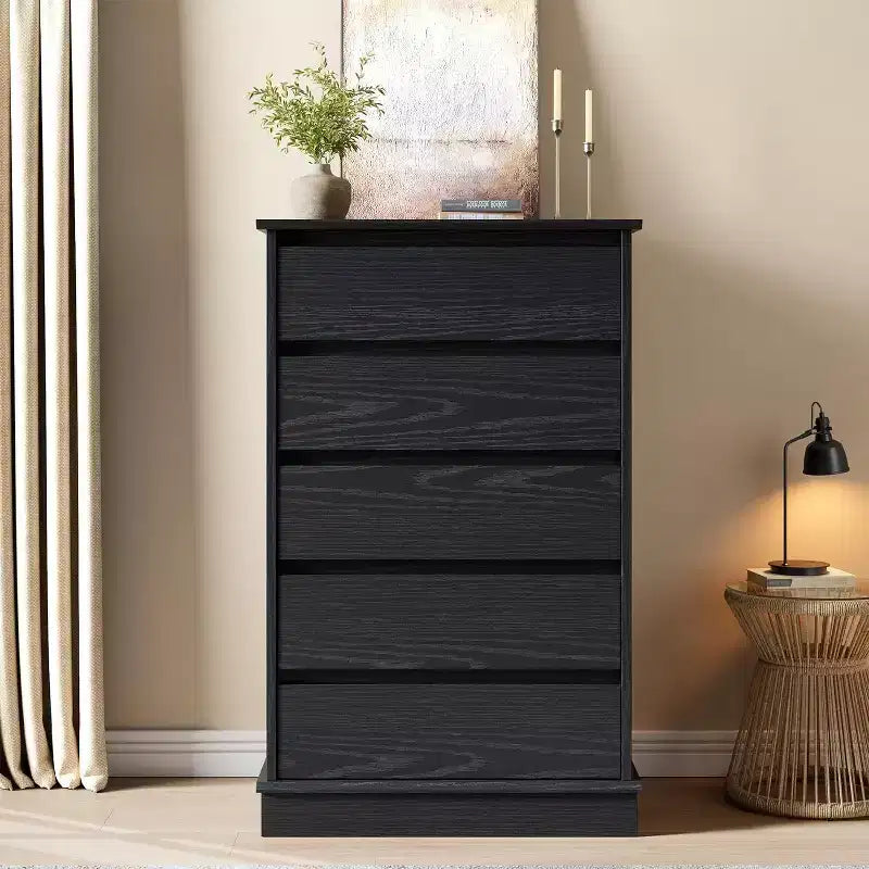 Acekool Drawer Tall Dresser for Bedroom, Vertical Wooden Chest of Drawers with Deep Storage, Closet Organizer