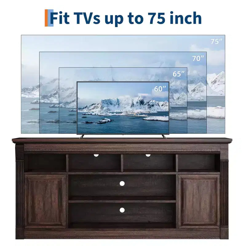 58 TV Stand for up to 75 inch TV, 33 Tall Entertainment Center, Farmhouse TV Stands Media Console for Living Room