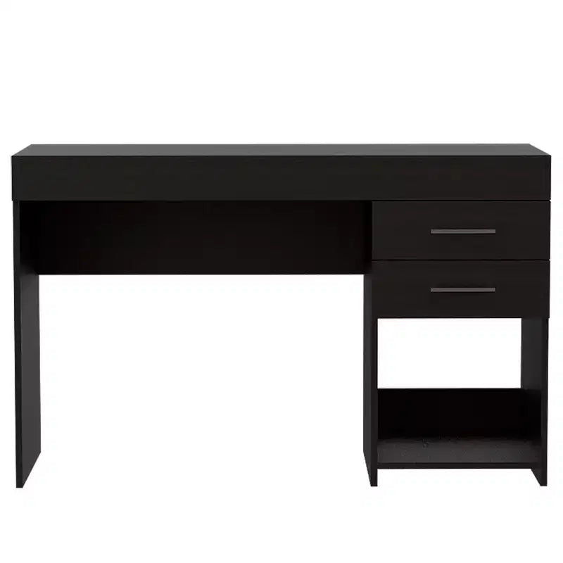 TUYOHW 47.2 Writing Computer Desk,Modern Study Desk with Open Bottom Shelf,Two Drawers,Computer Desk for Study,Home Office,Small Spaces,Black
