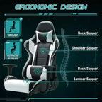 BALHAM TRADE-Sillón de oficina de piel sintética con respaldo alto, giratorio, ajustable, para videojuegos, con reposacabezas