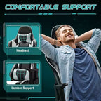 BALHAM TRADE-Sillón de oficina de piel sintética con respaldo alto, giratorio, ajustable, para videojuegos, con reposacabezas
