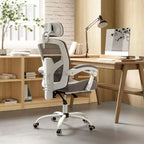 Silla de oficina ergonómica TUYOHW con reposapiés retráctil, silla gaming con cojín de apoyo lumbar y reposabrazos acolchados, silla giratoria para oficina